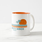 Rehoboth Beach Delaware Sun Palm Trees Tweekleurige Koffiemok (Voorkant rechts)