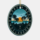 Rehoboth Beach Delaware Sunset Retro Souvenir 80s Keramisch Ornament (Rechts)
