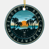 Rehoboth Beach Delaware Sunset Retro Souvenir 80s Keramisch Ornament (Voorkant)