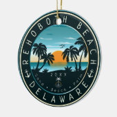 Rehoboth Beach Delaware Sunset Retro Souvenir 80s Keramisch Ornament (Links)