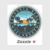 Rehoboth Beach Delaware Sunset Retro Souvenir 80s Sticker (Vel)