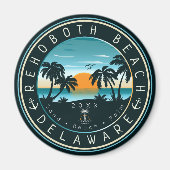 Rehoboth Beach Delaware Sunset Souvenir 80s Magneet (Voorkant)