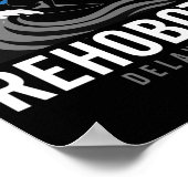 Rehoboth Beach Delaware Surfboarder Surfen Mannen Poster (Hoek)