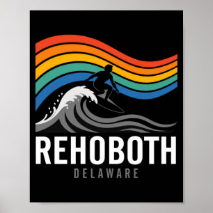 Rehoboth Beach Delaware Surfboarder Surfen Mannen Poster