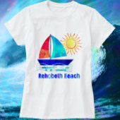 Rehoboth Beach Delaware  Waterverf Sailboot T-shirt