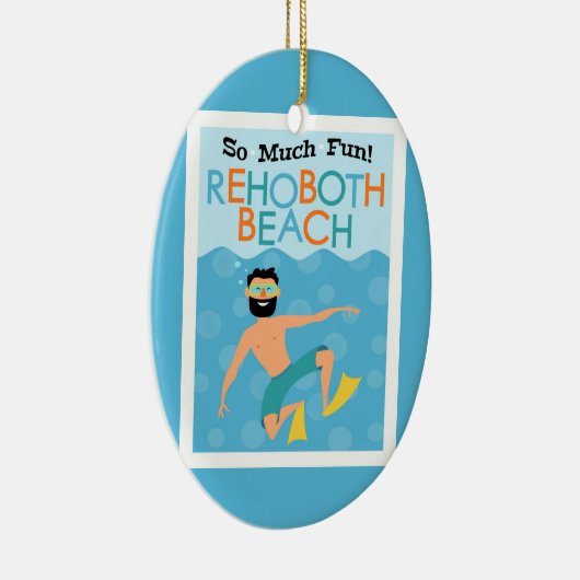 Rehoboth Beach Fun Hipster Travel Keramisch Ornament (Rechts)