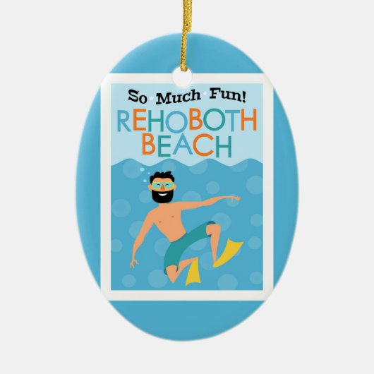 Rehoboth Beach Fun Hipster Travel Keramisch Ornament (Voorkant)