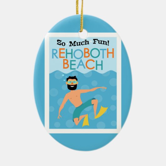Rehoboth Beach Fun Hipster Travel Keramisch Ornament (Achterkant)