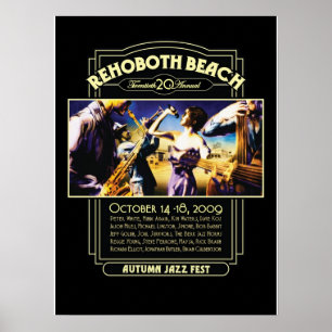 Rehoboth Beach herfst Jazz Fest 2009 Poster