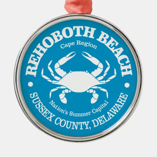 Rehoboth Beach (krab) Metalen Ornament (Voorkant)