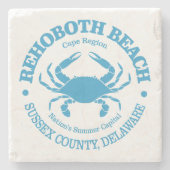 Rehoboth Beach (krab) Stenen Onderzetter (Voorkant)