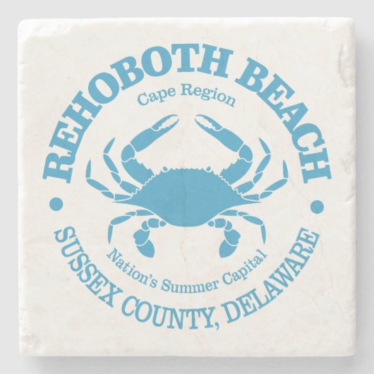 Rehoboth Beach (krab) Stenen Onderzetter (Voorkant)