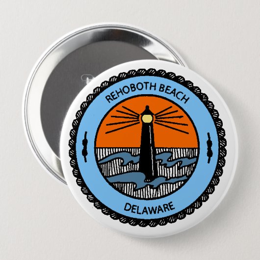 Rehoboth Beach. Ronde Button 4,0 Cm (Voorkant /achterkant)