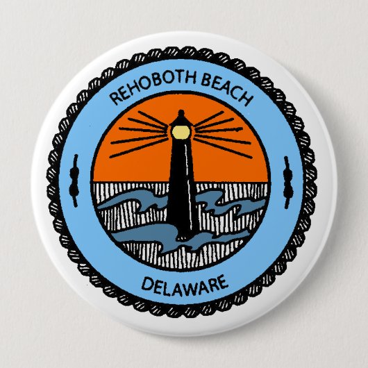 Rehoboth Beach. Ronde Button 4,0 Cm (Voorkant)