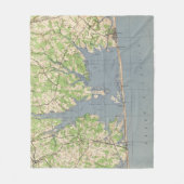  "Rehoboth & Bethany Beach DE Map" (1944) Fleece Deken (Voorkant)