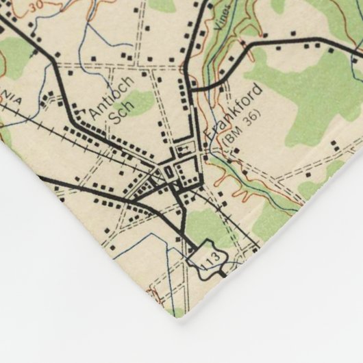  "Rehoboth & Bethany Beach DE Map" (1944) Fleece Deken (Hoek)