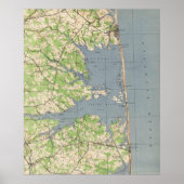  "Rehoboth & Bethany Beach DE Map" (1944) Poster (Voorkant)
