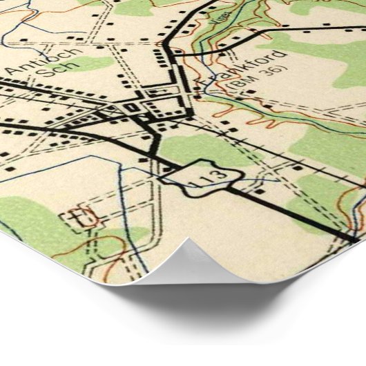  "Rehoboth & Bethany Beach DE Map" (1944) Poster (Hoek)