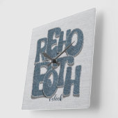 Rehoboth Delaware Beach Denim Letter Wall Clock Vierkante Klok (Hoek)