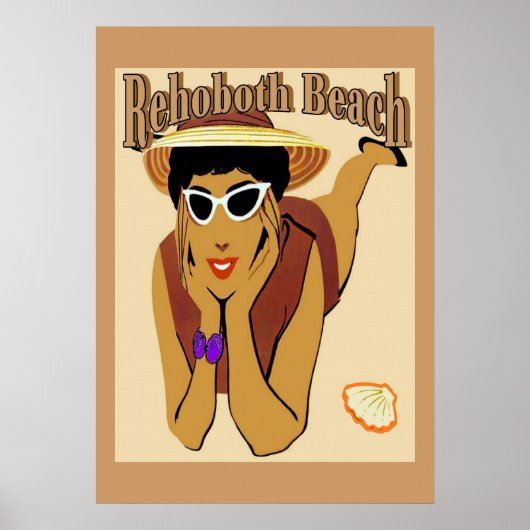 Rehoboth, Lady on Beach Poster (Voorkant)