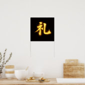 Rei (礼) – Een van de Zeven Deugden van Bushidō Poster (Keuken)