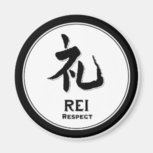 REI respecteert bushido deugd samurai kanji Magneet