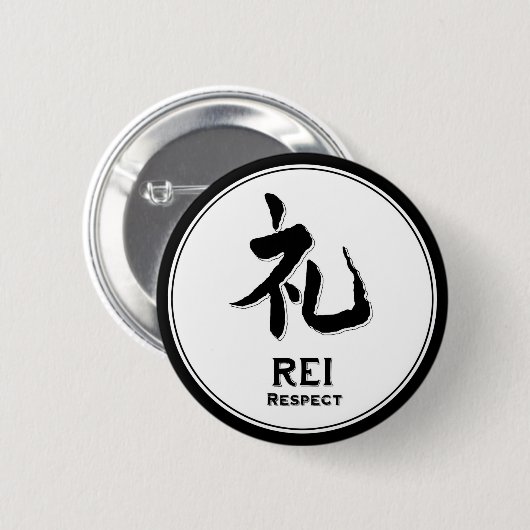 REI respecteert bushido deugd samurai kanji Ronde Button 5,7 Cm (Voorkant /achterkant)