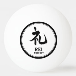 REI respecteert bushido deugd samurai kanji tattoo Pingpongbal