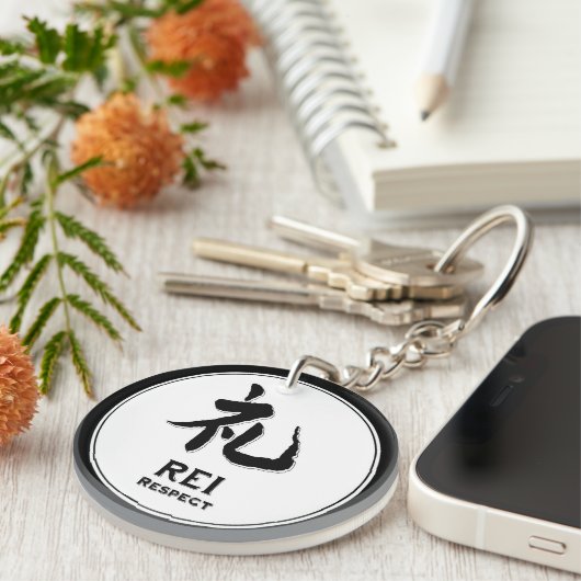 REI respecteert het tattoo samurai kanji Sleutelhanger (Voorkant Rechts)