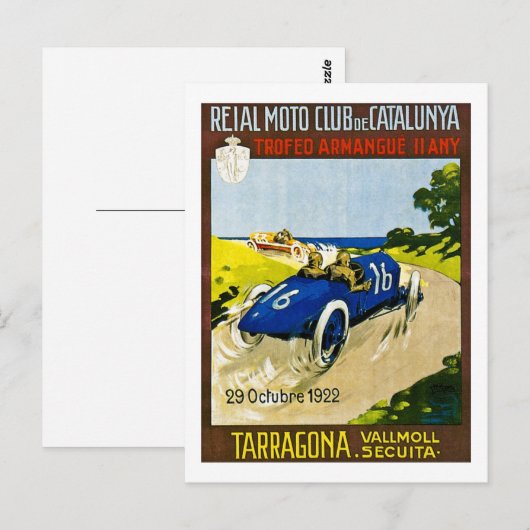 Reial Moto Club de Catalunya Retro Briefkaart (Voorkant / Achterkant)