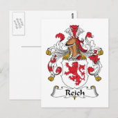 Reich Family Crest Briefkaart (Voorkant / Achterkant)