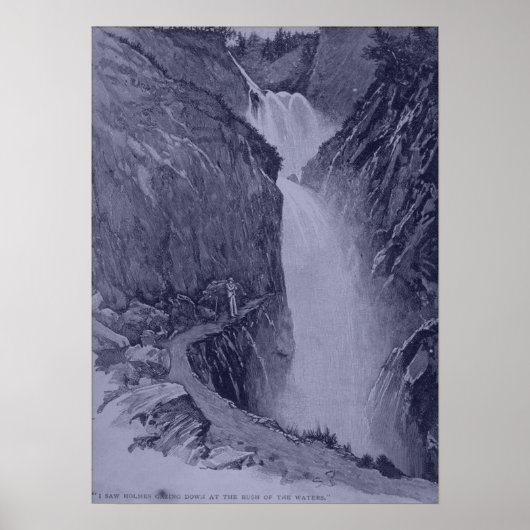 Reichenbach Falls - Sidney Paget - Blue Tint Poster (Voorkant)