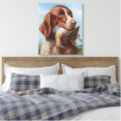 Reichert Gundog met Snipe Canvas Afdruk (Insitu (Slaapkamer))