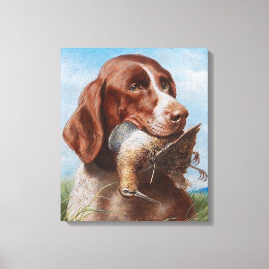  Reichert Gundog met Snipe Canvas Afdruk (Voorkant)