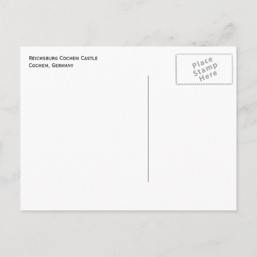 Reichsburg Cochem Castle, Duitsland Briefkaart (Achterkant)