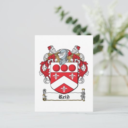 Reid Family Crest Briefkaart (Staand voorkant)