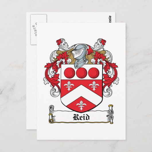 Reid Family Crest Briefkaart (Voorkant / Achterkant)