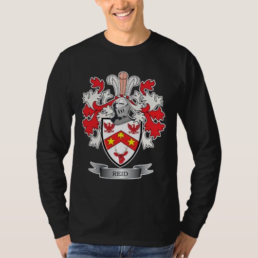 Reid Family Crest Coat of Arms T-shirt (Voorkant)