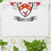 Reid Family Crest Coat of Arms Theedoek (Gevouwen)