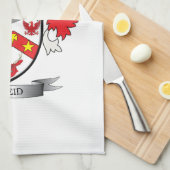 Reid Family Crest Coat of Arms Theedoek (Quarter Fold)