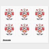 Reid Family Crest Coat. Vierkante Sticker (Vel)