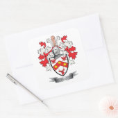 Reid Family Crest Coat. Vierkante Sticker (Envelop)