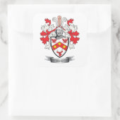 Reid Family Crest Coat. Vierkante Sticker (Tas)