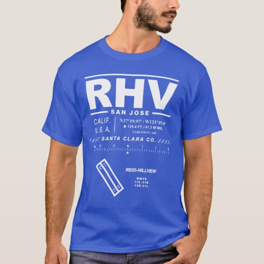 Reid-Hillview Airport Santa Clara Co. RHV T-shirt (Voorkant)
