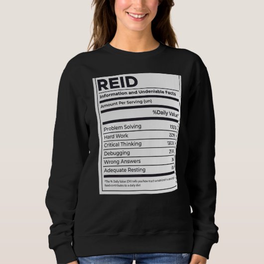 Reid Nutrition Information Probleem oplossen Hard  Trui (Voorkant)