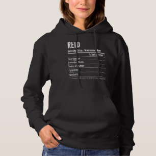 Reid Serving Maat Voeding Label Calorieën Hoodie