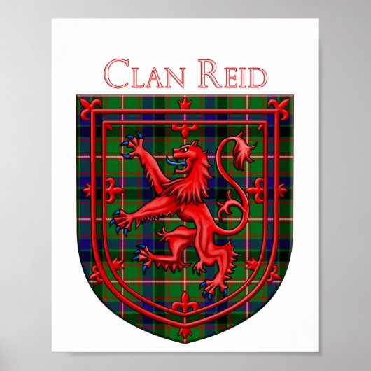 Reid Tartan Scottish Plaid Lion Rampant Poster (Voorkant)