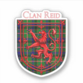 Reid Tartan Scottish Play Lion Rampant Sticker (Voorkant)