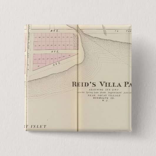 Reid's Villa Park, NJ Vierkante Button 5,1 Cm (Voorkant)