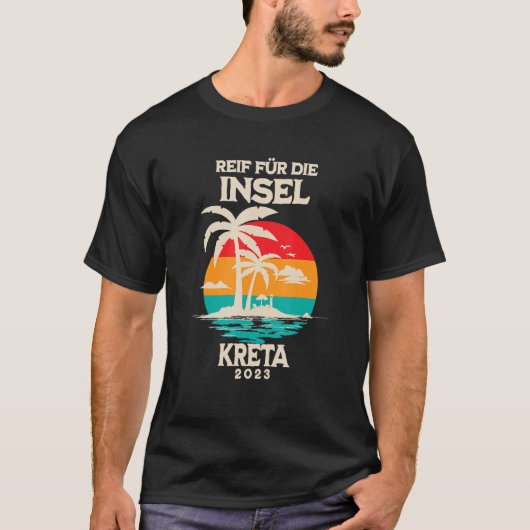 Reif für die Insel Crete 2023 Palm Trees Sunset Ou T-shirt (Voorkant)
